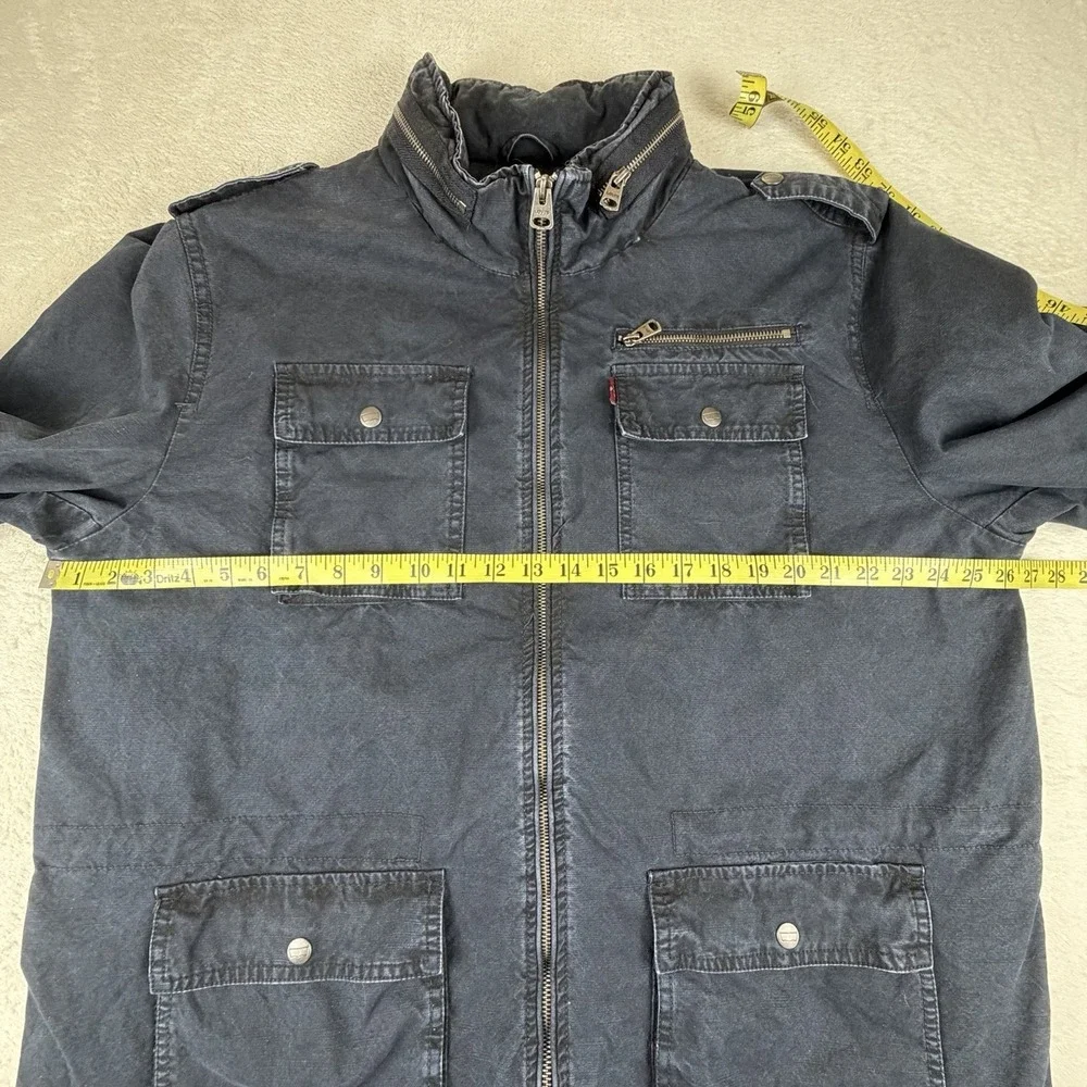 Levi's Utility Field Jacket Mens XL Navy Blue Quilted Coat Military Canvas Chore